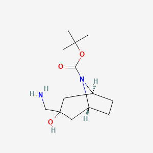molecular formula C13H24N2O3 B1403819 endo-3-Aminomethyl-3-hydroxy-8-Boc-8-azabicyclo[3.2.1]octane CAS No. 1363380-88-4