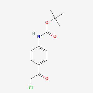 molecular formula C13H16ClNO3 B1403823 叔丁基(4-(2-氯乙酰基)苯基)氨基甲酸酯 CAS No. 1414959-14-0
