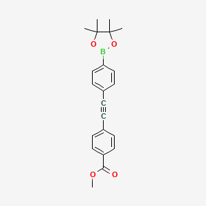 molecular formula C22H23BO4 B1403827 4-[4-(4,4,5,5-四甲基-1,3,2-二氧杂硼环-2-基)苯乙炔基]苯甲酸甲酯 CAS No. 1448637-05-5