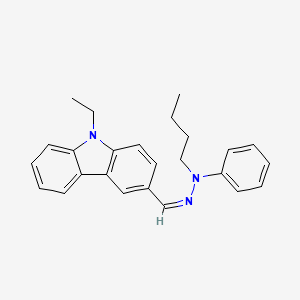 molecular formula C25H27N3 B14038350 N-butyl-N-[(Z)-(9-ethylcarbazol-3-yl)methylideneamino]aniline 