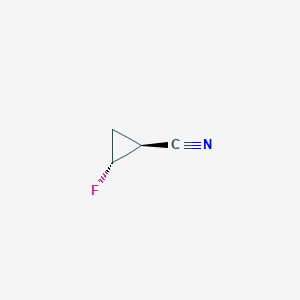 molecular formula C4H4FN B14038368 (1S,2R)-2-fluorocyclopropane-1-carbonitrile 