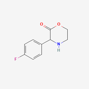molecular formula C10H10FNO2 B14038467 3-(4-Fluorophenyl)morpholin-2-one 