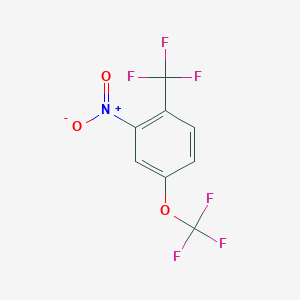 molecular formula C8H3F6NO3 B1403857 2-Nitro-4-(trifluoromethoxy)-1-(trifluoromethyl)benzene CAS No. 1417567-92-0