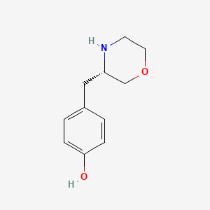 molecular formula C11H15NO2 B14038599 (S)-4-(Morpholin-3-ylmethyl)phenol 