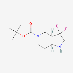 molecular formula C12H20F2N2O2 B14038660 Tert-butyl cis-3,3-difluoro-2,3A,4,6,7,7A-hexahydro-1H-pyrrolo[3,2-C]pyridine-5-carboxylate 