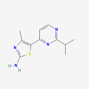 molecular formula C11H14N4S B1403880 5-(2-异丙基嘧啶-4-基)-4-甲基噻唑-2-胺 CAS No. 1217487-05-2
