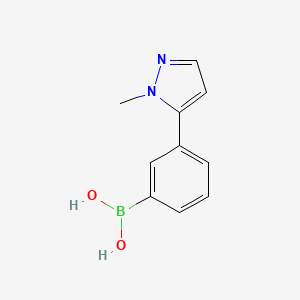 molecular formula C10H11BN2O2 B1403882 [3-(1-methyl-1H-pyrazol-5-yl)phenyl]boronic acid CAS No. 1487353-35-4
