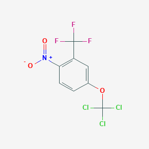 molecular formula C8H3Cl3F3NO3 B1403884 1-Nitro-4-(trichloromethoxy)-2-(trifluoromethyl)benzene CAS No. 1417567-14-6