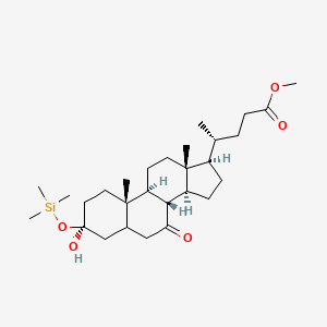 molecular formula C28H48O5Si B14038876 methyl (4R)-4-[(3S,8R,9S,10S,13R,14S,17R)-3-hydroxy-10,13-dimethyl-7-oxo-3-trimethylsilyloxy-2,4,5,6,8,9,11,12,14,15,16,17-dodecahydro-1H-cyclopenta[a]phenanthren-17-yl]pentanoate 