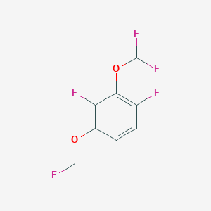 molecular formula C8H5F5O2 B14039081 1,3-Difluoro-2-difluoromethoxy-4-(fluoromethoxy)benzene 