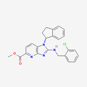 molecular formula C24H21ClN4O2 B1403924 (R)-methyl 2-(2-chlorobenzylamino)-1-(2,3-dihydro-1H-inden-1-yl)-1H-imidazo[4,5-b]pyridine-5-carboxylate CAS No. 1426654-48-9