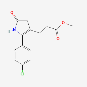 molecular formula C14H14ClNO3 B1403932 methyl 3-[2-(4-chlorophenyl)-5-oxo-4,5-dihydro-1H-pyrrol-3-yl]propanoate CAS No. 198063-87-5