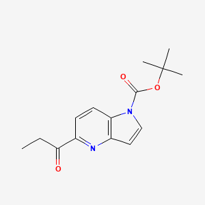 molecular formula C15H18N2O3 B1403935 tert-butyl 5-propionyl-1H-pyrrolo[3,2-b]pyridine-1-carboxylate CAS No. 1407180-80-6