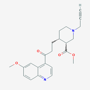 molecular formula C23H26N2O4 B1403936 (3R,4R)-Methyl 4-(3-(6-methoxyquinolin-4-yl)-3-oxo-propyl)-1-(prop-2-ynyl)piperidine-3-carboxylate CAS No. 333782-65-3
