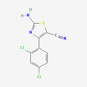 molecular formula C10H5Cl2N3S B14039457 2-Amino-4-(2,4-dichlorophenyl)thiazole-5-carbonitrile 