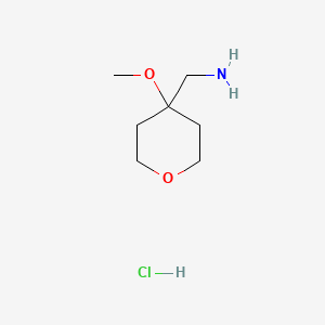 molecular formula C7H16ClNO2 B1403949 (4-Methoxytetrahydro-2H-pyran-4-yl)methanamine hydrochloride CAS No. 1555847-27-2