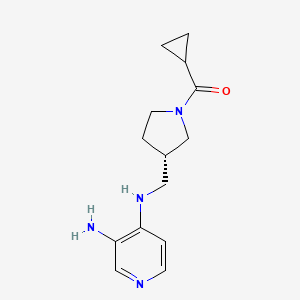 molecular formula C14H20N4O B1403962 (S)-(3-(((3-Aminopyridin-4-yl)amino)methyl)pyrrolidin-1-yl)(cyclopropyl)methanone CAS No. 1309806-17-4