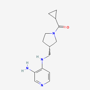 molecular formula C14H20N4O B1403962 (S)-(3-((3-aminopyridin-4-ylamino)methyl)pyrrolidin-1-yl)(cyclopropyl)methanone CAS No. 1309806-17-4