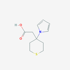 molecular formula C11H15NO2S B1403969 [4-(1H-pyrrol-1-yl)tetrahydro-2H-thiopyran-4-yl]acetic acid CAS No. 1573547-22-4