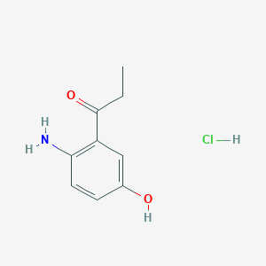 molecular formula C9H12ClNO2 B1403974 1-(2-Amino-5-hydroxyphenyl)propan-1-one hydrochloride CAS No. 1311254-46-2
