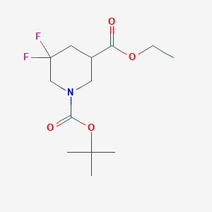 molecular formula C13H21F2NO4 B1403984 1-Tert-butyl 3-ethyl 5,5-difluoropiperidine-1,3-dicarboxylate CAS No. 1356339-26-8