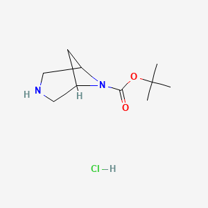 molecular formula C10H19ClN2O2 B1403990 tert-Butyl 3,6-diazabicyclo[3.1.1]heptane-6-carboxylate hydrochloride CAS No. 1384424-52-5