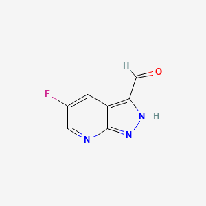 molecular formula C7H4FN3O B1403991 5-Fluoro-1H-pyrazolo[3,4-b]pyridine-3-carbaldehyde CAS No. 1256785-09-7