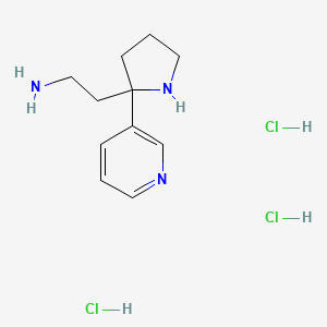 molecular formula C11H18ClN3 B1403995 2-(3-Pyridyl)-2-pyrrolidinylethylamine 3hcl CAS No. 1352305-25-9