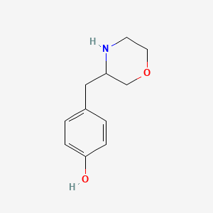 molecular formula C11H15NO2 B14039991 4-(Morpholin-3-ylmethyl)phenol 