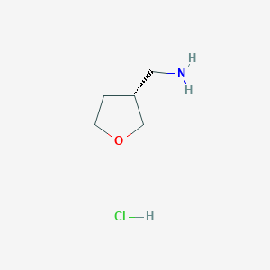 molecular formula C5H12ClNO B1404006 (R)-1-Tetrahydrofuran-3-ylmethanamine CAS No. 1048962-82-8