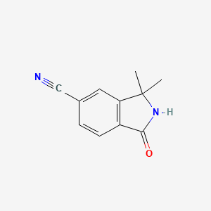 molecular formula C11H10N2O B1404018 3,3-Dimethyl-1-oxoisoindoline-5-carbonitrile CAS No. 1403767-28-1