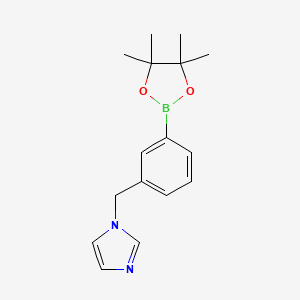 molecular formula C16H21BN2O2 B1404023 1-{[3-(tetramethyl-1,3,2-dioxaborolan-2-yl)phenyl]methyl}-1H-imidazole CAS No. 1486485-39-5