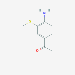 molecular formula C10H13NOS B14040237 1-(4-Amino-3-(methylthio)phenyl)propan-1-one 