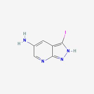 molecular formula C6H5IN4 B1404030 5-氨基-3-碘代-1H-吡唑并[3,4-B]吡啶 CAS No. 1260681-83-1