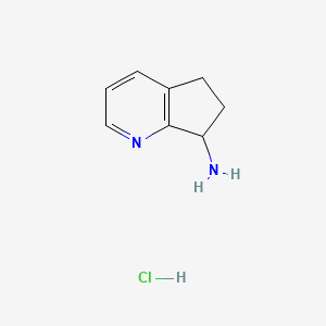 molecular formula C8H11ClN2 B1404033 6,7-Dihydro-5H-cyclopenta[b]pyridin-7-amine hydrochloride CAS No. 1187930-42-2
