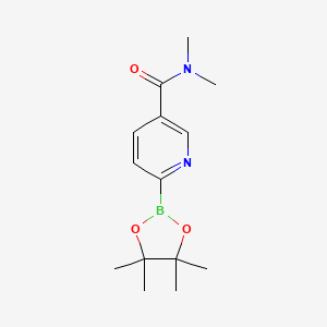 molecular formula C14H21BN2O3 B14040342 N,N-Dimethyl-6-(4,4,5,5-tetramethyl-1,3,2-dioxaborolan-2-YL)nicotinamide 