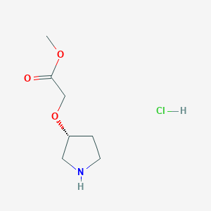 molecular formula C7H14ClNO3 B1404040 (R)-(Pyrrolidin-3-yloxy)-acetic acid methyl ester hydrochloride CAS No. 1414960-62-5