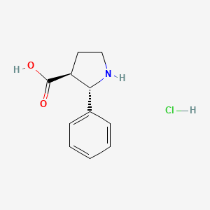 molecular formula C11H14ClNO2 B1404042 trans-2-Phenyl-pyrrolidine-3-carboxylic acid hydrochloride CAS No. 1187931-65-2