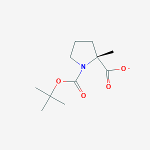 molecular formula C11H18NO4- B14040488 (R)-1-tert-butyl 2-methylpyrrolidine-1,2-dicarboxylate 