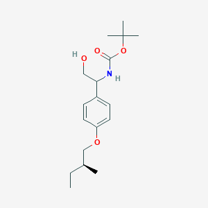 molecular formula C18H29NO4 B14040495 tert-butyl 2-hydroxy-1-(4-((S)-2-methylbutoxy)phenyl)ethylcarbamate 