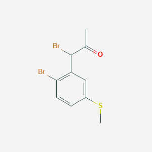 molecular formula C10H10Br2OS B14040536 1-Bromo-1-(2-bromo-5-(methylthio)phenyl)propan-2-one 