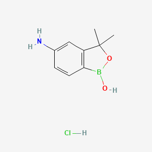 molecular formula C9H13BClNO2 B14040544 5-Amino-3,3-dimethylbenzo[C][1,2]oxaborol-1(3H)-OL hcl 