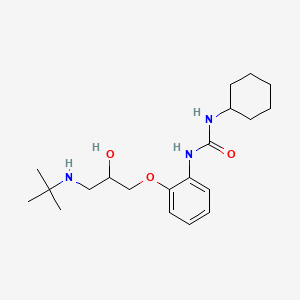 molecular formula C20H33N3O3 B14040566 N-Cyclohexyl-N'-(2-(3-((1,1-dimethylethyl)amino)-2-hydroxypropoxy)phenyl)urea CAS No. 50903-17-8