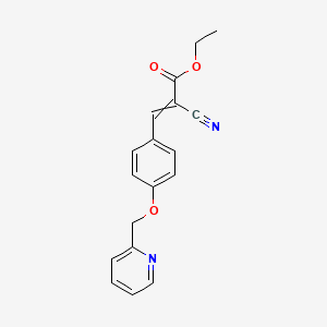 molecular formula C18H16N2O3 B1404058 Ethyl-2-cyano-3-[4-(pyridin-2-ylmethoxy)phenyl]prop-2-enoate CAS No. 1565822-18-5