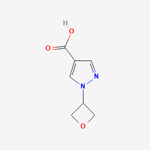 molecular formula C7H8N2O3 B1404065 1-(Oxetan-3-YL)-1H-pyrazole-4-carboxylic acid CAS No. 1389323-51-6