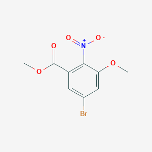 molecular formula C9H8BrNO5 B14040690 Methyl 5-bromo-3-methoxy-2-nitrobenzoate 