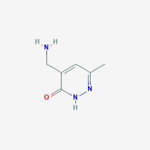 molecular formula C6H9N3O B1404072 4-Aminomethyl-6-methyl-pyridazin-3-OL CAS No. 802021-93-8