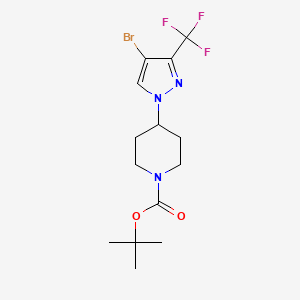 molecular formula C14H19BrF3N3O2 B1404075 tert-Butyl 4-(4-bromo-3-(trifluoromethyl)-1H-pyrazol-1-yl)piperidine-1-carboxylate CAS No. 1449117-75-2