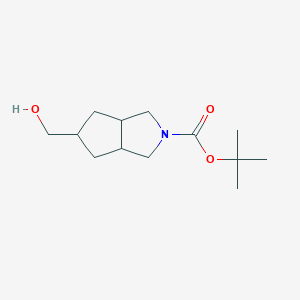 molecular formula C13H23NO3 B1404078 5-羟甲基-2-Boc-六氢环戊[C]吡咯 CAS No. 650578-12-4