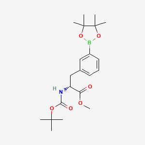 molecular formula C21H32BNO6 B14040783 Methyl (R)-2-((tert-butoxycarbonyl)amino)-3-(3-(4,4,5,5-tetramethyl-1,3,2-dioxaborolan-2-YL)phenyl)propanoate 